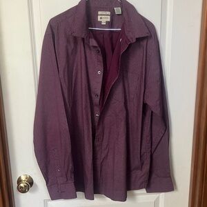 Haggar Men's Burgundy Microdot Lightweight Shirt Jacket